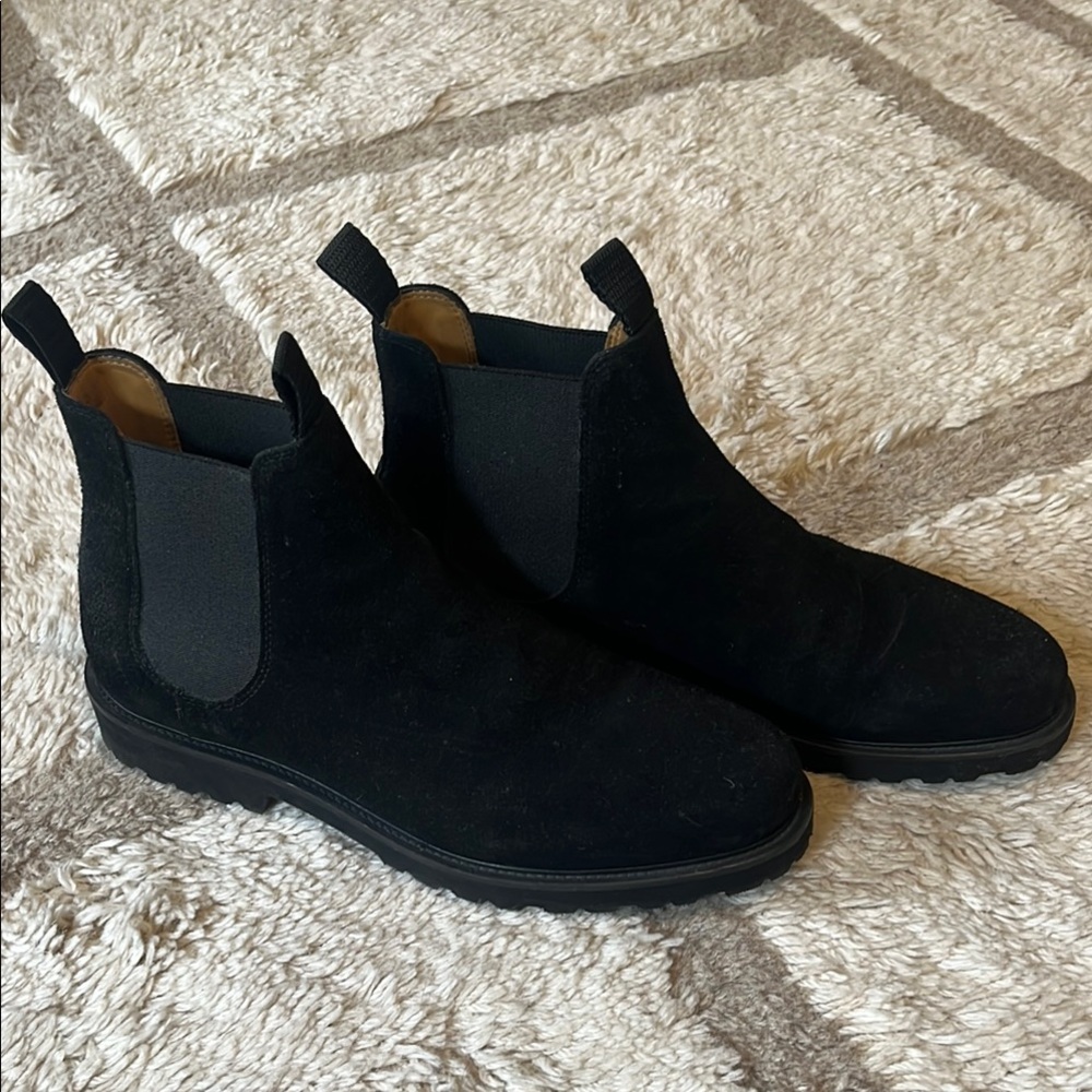 Men's Black Suede Chelsea Boots